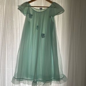 Vintage nighty blue tulle with flower appliqué